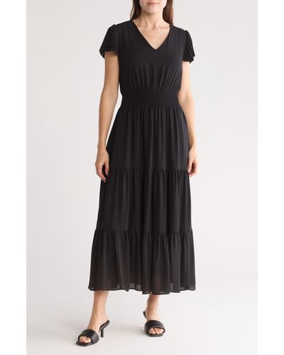 Nanette Lepore Smocked Waist Maxi Dress - Black