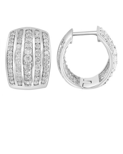 Effy Diamond Huggie Hoop Earrings - Metallic