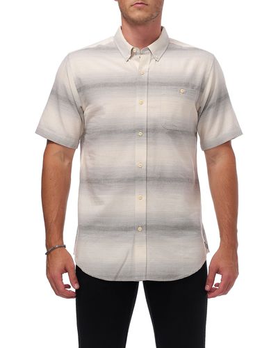 Ezekiel Deck Short Sleeve Cotton Button-up Shirt - Gray