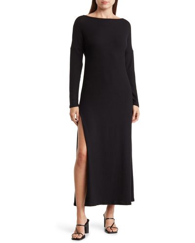 Go Couture Long Sleeve T-shirt Dress - Black