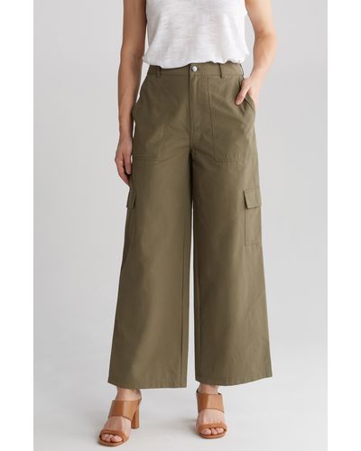 Calvin Klein Twill Wide Leg Cargo Pants - Green