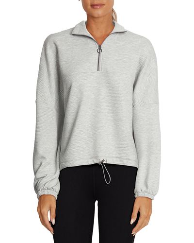 Balance Collection Annalise Quarter Zip Pullover Sweatshirt - White