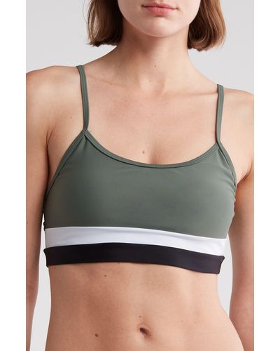Cyn and Luca Tilly Colorblock Swim Top - Green