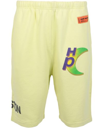 Heron Preston Global Collage Sweat Shorts - Yellow