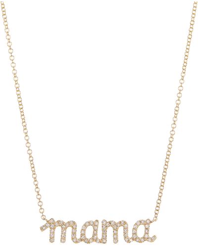 Ron Hami 14k Gold Pavé Diamond Mama Pendant Necklace - Blue