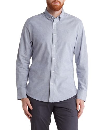 14th & Union Stretch Cotton Oxford Button-down Shirt - Gray