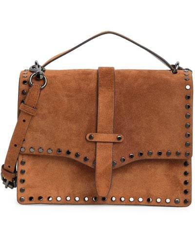 Rebecca Minkoff Nanine Studded Leather Crossbody Bag - Brown