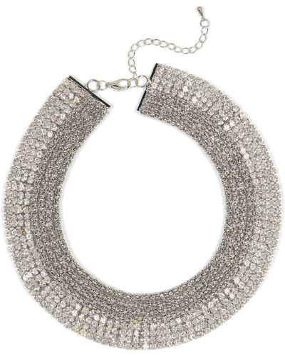 Tasha Crystal Chain Choker Necklace - Metallic