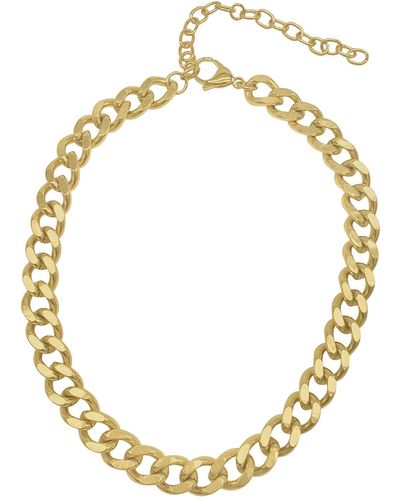 Adornia 12mm Curb Chain Collar Necklace - Yellow