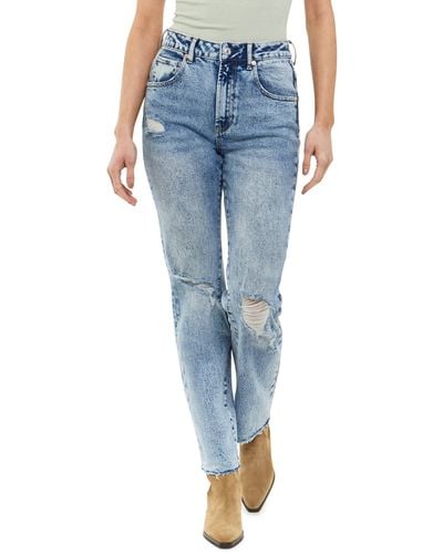 Articles of Society Village Distressed Straight Leg Jeans - Blue