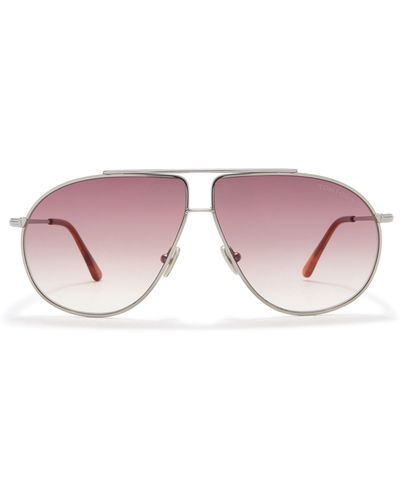 Tom Ford 62mm Pilot Sunglasses - Pink