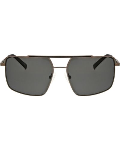 Hurley Explorer 58mm Polarized Navigator Sunglasses - Gray