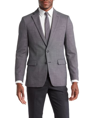 Original Penguin Birdseye Stretch Wool Blend Sport Coat - Gray