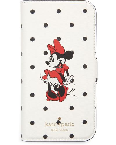 Kate Spade Disney Minnie Mouse Magnetic Folio Iphone 12 Case - White