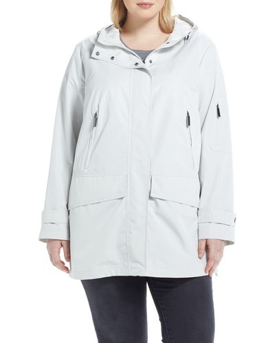 Ellen Tracy Water Repellent Hooded Parka - White