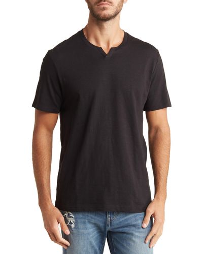 14th & Union Notch Neck Short Sleeve Shirt - Black