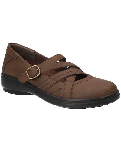 Easy Street Wise Mary Jane Flat - Brown