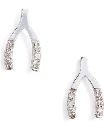 SET & STONES Florence Diamond Stud Earrings - White