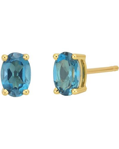 Bony Levy Stone Oval Stud Earrings - Blue