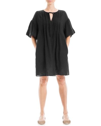 Max Studio Bubble Sleeve Pocket Shift Dress - Black