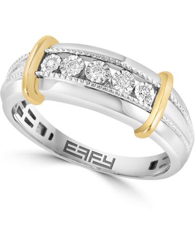 Effy Two-tone Diamond Ring - White