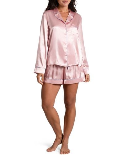 In Bloom Satin Short Pajamas - Pink