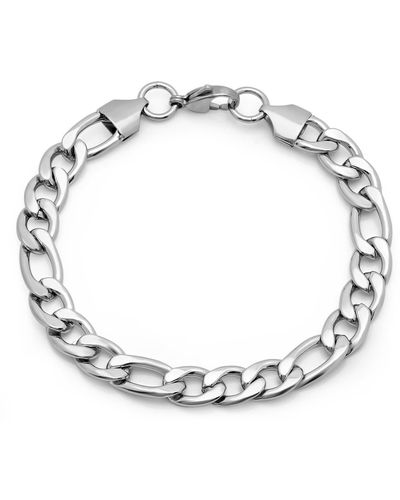 HMY Jewelry 8" Stainless Steel Chain Bracelet - Metallic