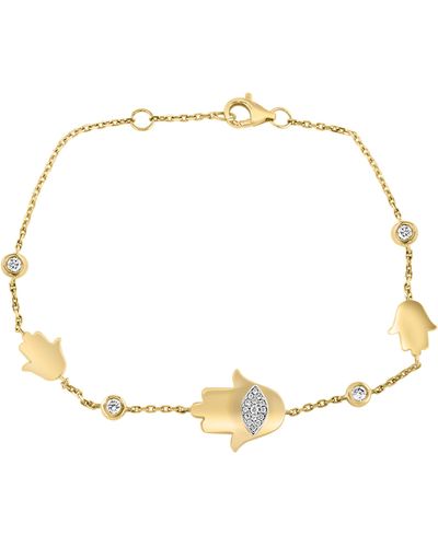 Effy 14k Gold Diamond Hamsa Bracelet - White