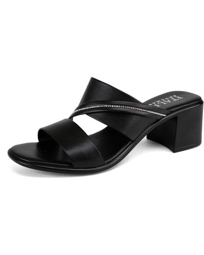 Italian Shoemakers Coletty Mid Heel Sandal - Black