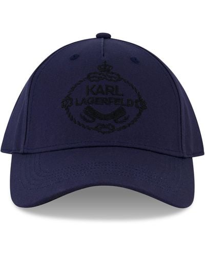 Karl Lagerfeld Crest Logo Baseball Cap - Blue
