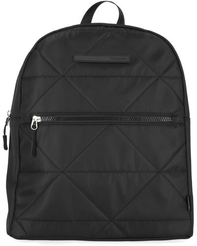 Tahari Brett Nylon Diamond Quilt Backpack - Black