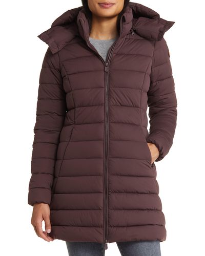 Save The Duck Dorothy Hooded Stretch Puffer Jacket - Purple