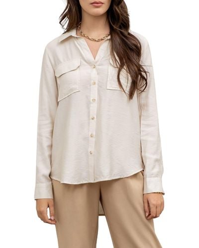 Blu Pepper Crinkle Button-up Shirt - White