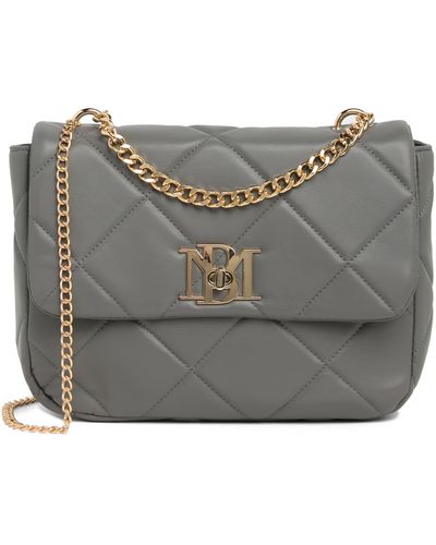 Badgley Mischka Large Quilted Crossbody Bag - Gray
