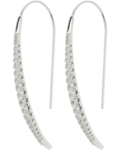 Nordstrom Graduated Cubic Zirconia Curved Threader Earrings - White