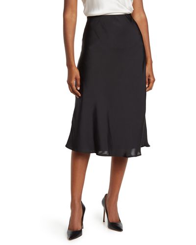 Nordstrom Essential Bias Cut A-line Skirt - Black