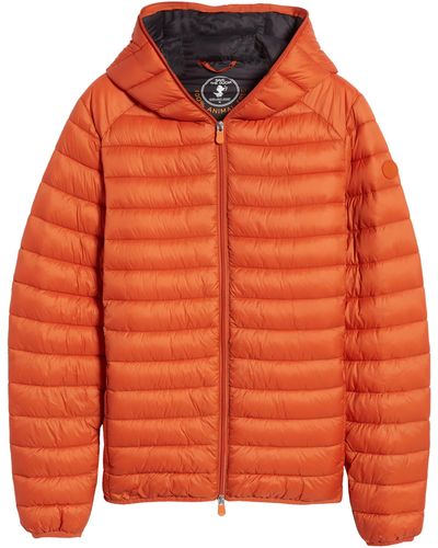 Save The Duck Donald Hooded Puffer Jacket - Orange