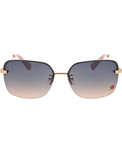 BCBGMAXAZRIA 61mm Rimless Rectangle Sunglasses - Metallic