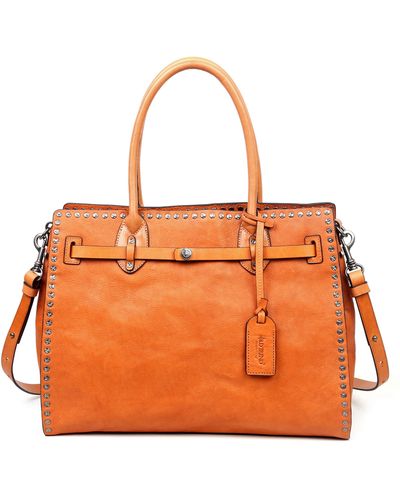 Old Trend Westland Leather Satchel Bag - Orange
