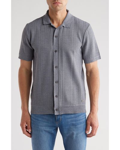 Buffalo David Bitton Walsh Short Sleeve Button-up Shirt - Gray