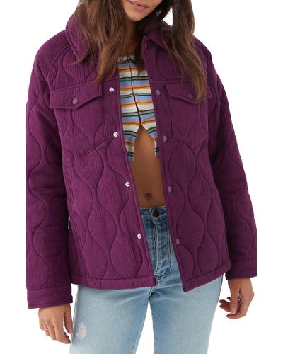 O'neill Sportswear Emet Quilted Jacket - Purple