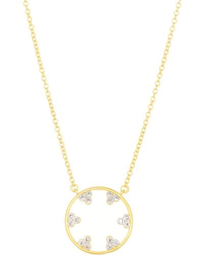 Freida Rothman Fleur Bloom Open Pendant Necklace In Gold And Silver At Nordstrom Rack - Metallic