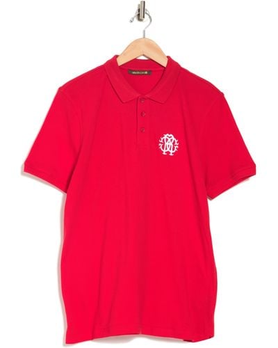 Roberto Cavalli Short Sleeve Polo In Rosso At Nordstrom Rack - Red