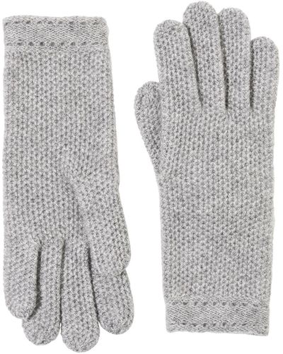 Bruno Magli Cashmere Honeycomb Knit Gloves - Gray