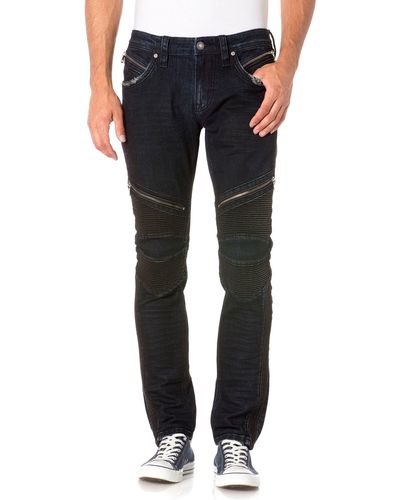 Rock Revival Moto Skinny Jeans - Blue