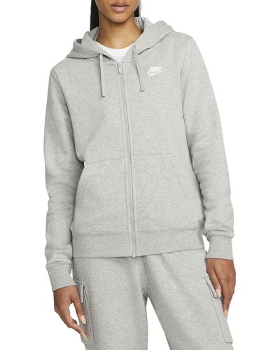 Nike Sportswear Club Fleece Full Zip Hoodie - Gray