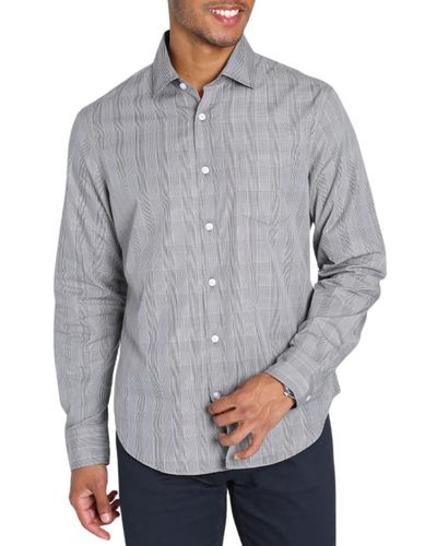 Jachs New York Hayati Glen Plaid Cotton Button-up Shirt - Gray