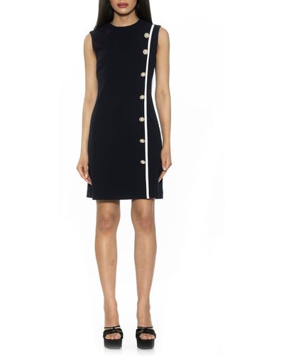 Alexia Admor Stripe Detail Sleeveless Shift Dress - Black