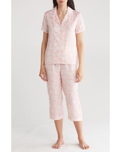 Anne Klein Print Capri Pajamas - Pink