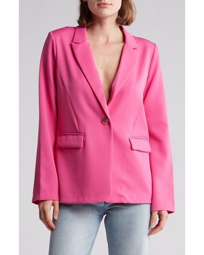 Lush Single Button Blazer - Pink